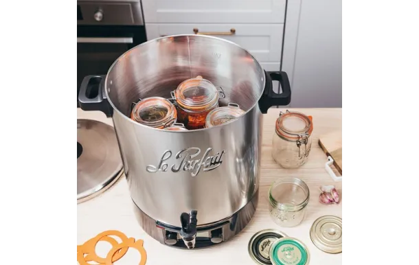 LE PARFAIT Stérilisateur Inox 23 L – Couvercle Verre