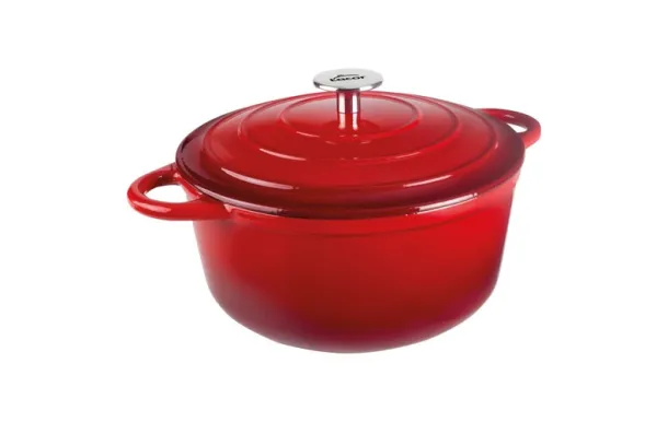 LACOR Cocotte Ronde en Fonte 24 cm Rouge
