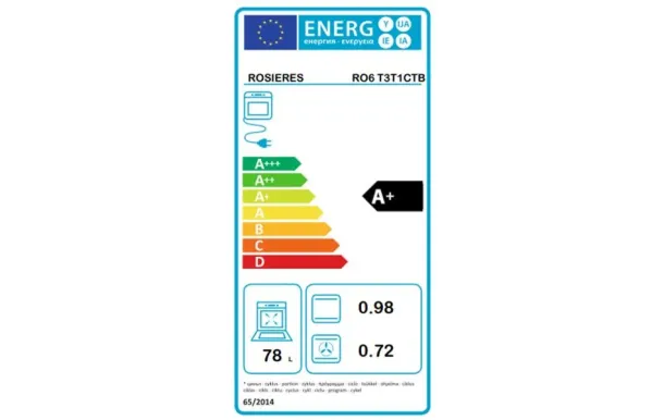 ROSIERES Four encastrable 78 L multifonction noir