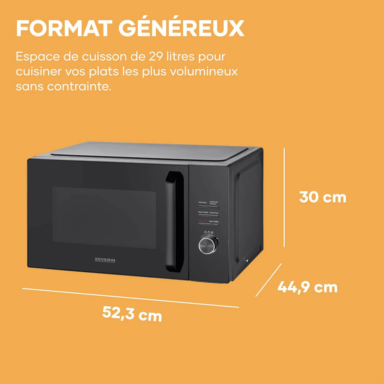 Micro-ondes Severin MW 7798 – 29L, 900W, Grill, Convection Digitale - vue 2