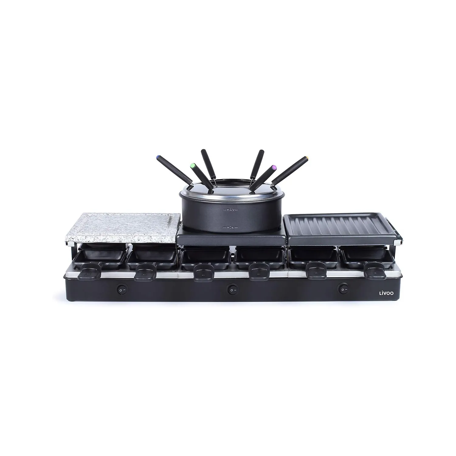 Appareil à Raclette Livoo DOC234 – 1650 W, 12 Personnes, Multifonction 3 en 1