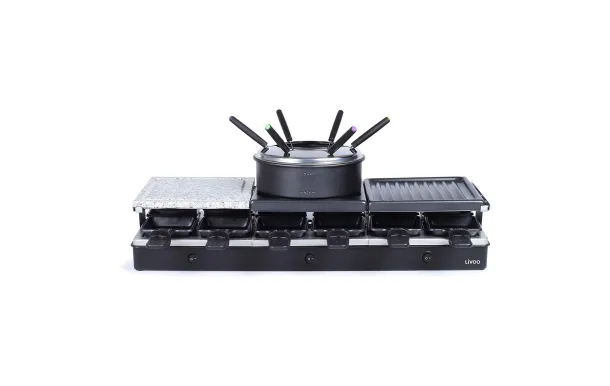 LIVOO DOC234 – Raclette Fondue Crêpe Grill 12 personnes