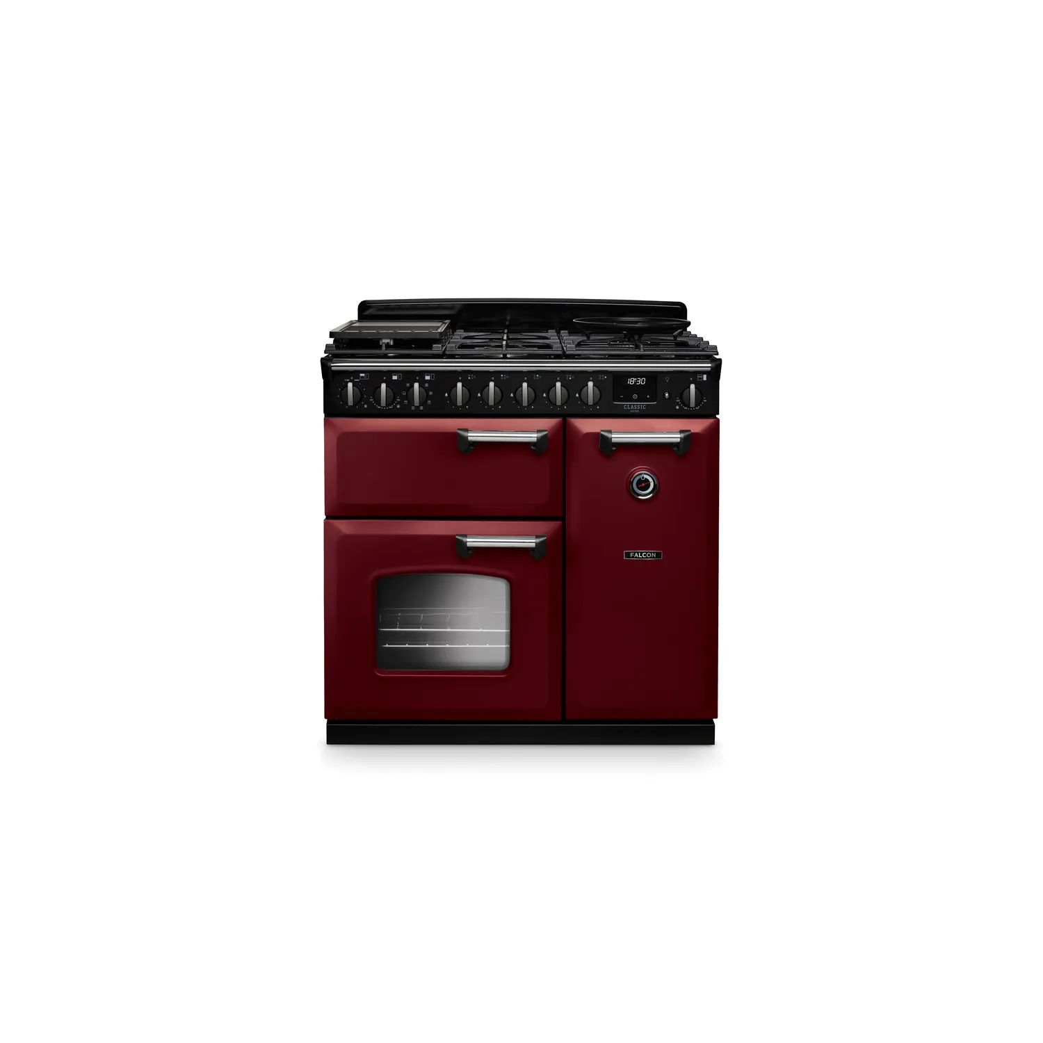 FALCON Piano de cuisson classic deluxe NGC TAB GAZ 90 cm bordeau chrome FALCON Piano de cuisson classic deluxe NGC TAB GAZ 90 cm bordeau chrome