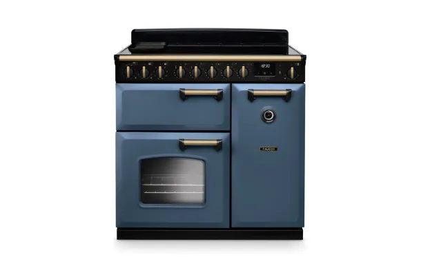 FALCON Classic Deluxe 90 cm Induction Roche Bleue Laiton