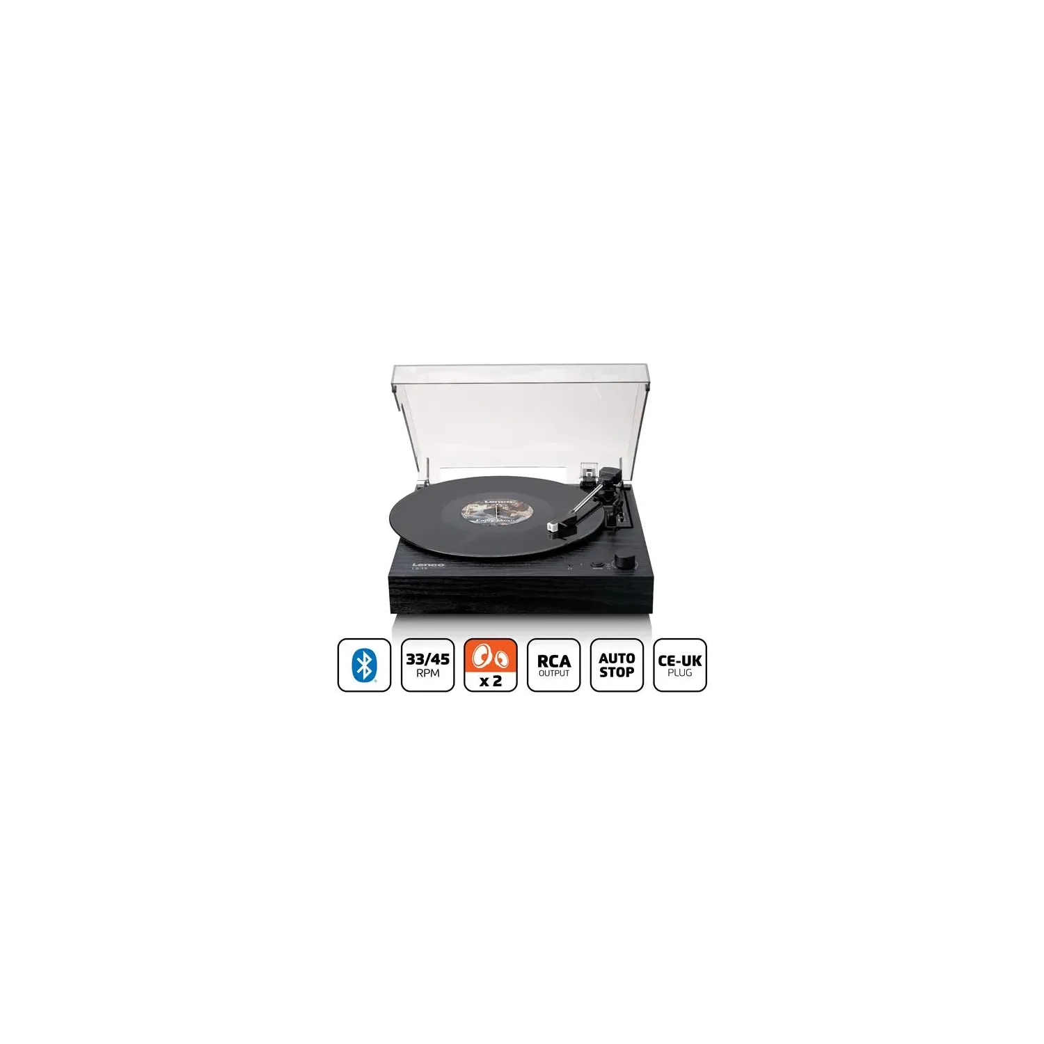 Lenco LS 15BK vinyle avec Bluetooth® deux haut parleurs intégrés et cellule AT3600L - vue 5