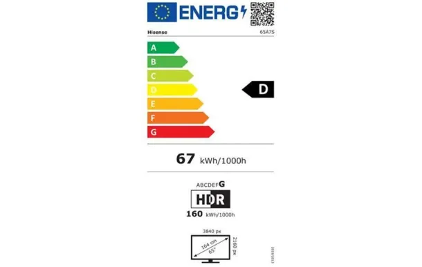 HISENSE 65A7S – TV QLED 4K 65 pouces VIDAA