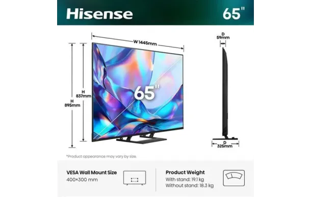HISENSE 65A7S – TV QLED 4K 65 pouces VIDAA
