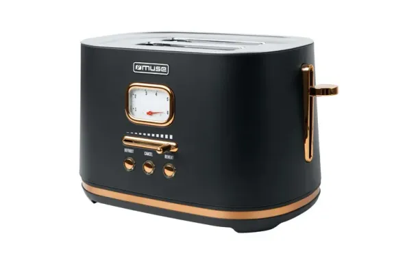 MUSE Grille-pain 2 fentes Noir & Cuivre MS130BC