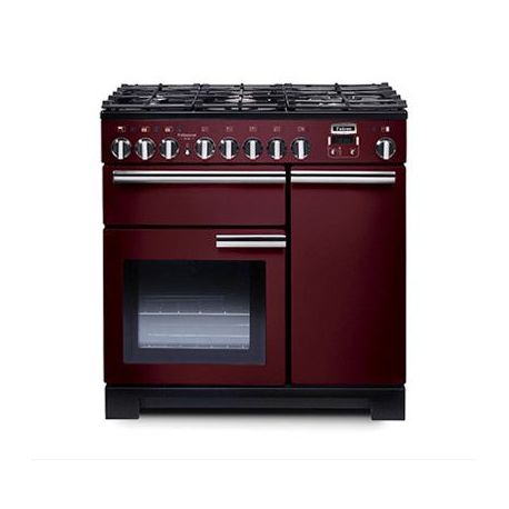 FALCON Piano de cuisson 90 cm Professional Deluxe Mixte Rouge Airelle/Chrome - PDL90DFCY/C