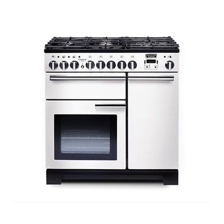 FALCON Piano de cuisson 90 cm Professional Deluxe 90 Mixte Blanc/Chrome - PDL90DFWH/C