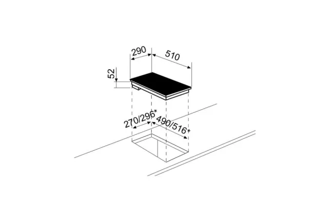 GLEM Domino induction 2 foyers GTI322
