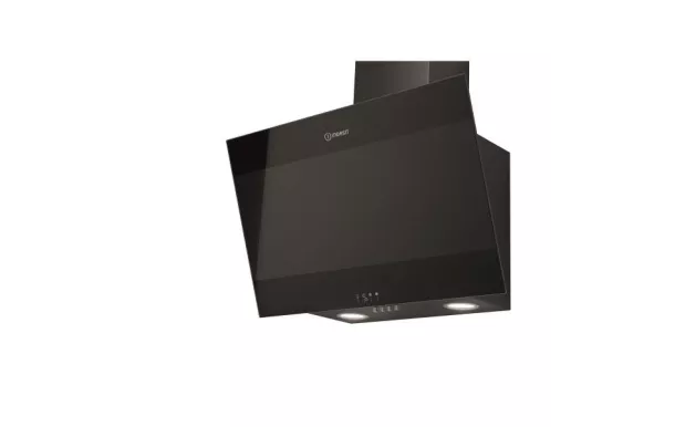 INDESIT Hotte décorative 60 cm noir et verre IHVP66LMK
