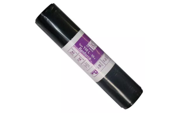 PUBLI EMBAL Lot de 20 Sacs Poubelle 110 L renforcés 55 microns Noirs - Expert