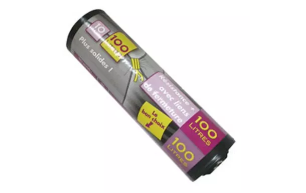 PUBLI EMBAL Lot de 10 Sacs Poubelle NF 100 L renforcés Noirs