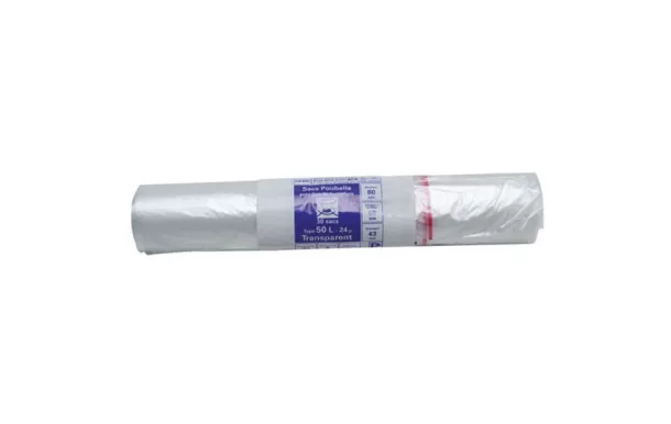 PUBLI EMBAL Lot de 30 Sacs Poubelle 50 L renforcés 24 microns Transparents - Expert