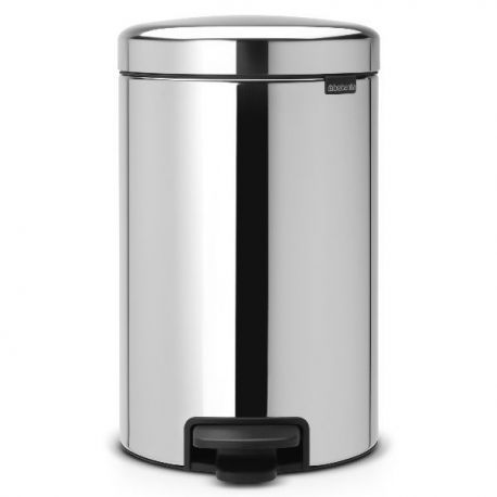 BRABANTIA Poubelle 12 L Brillant Steel - New Icon