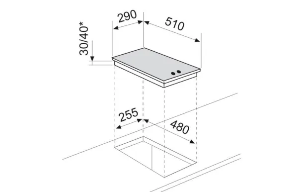 table induction GLEM - GT320WH vitroceramique gaz mixte avis pas cher