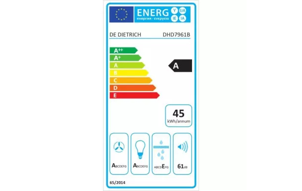 DE DIETRICH Hotte plan de travail 88 cm 757 m3/h - DHD7961B