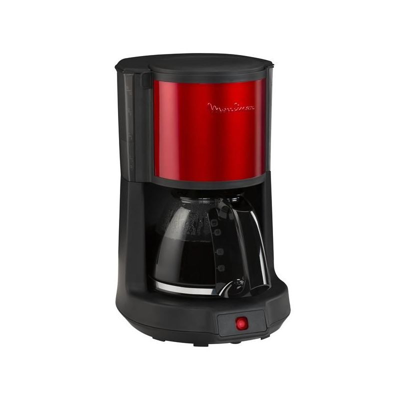 MOULINEX Cafetiere filtre 10/15 tasses Noire & Rouge - Subito Select - FG370D11