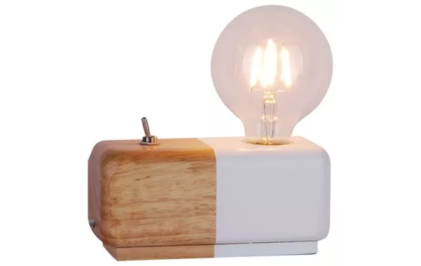  SAMPA-HELIOS Lampe jane bois finition naturelle et blanc