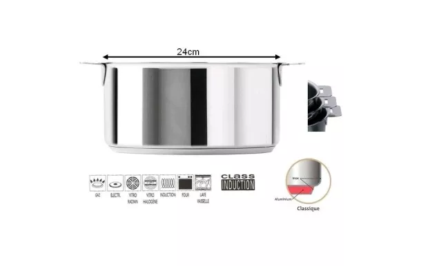  Faitout CRISTEL Mutine 24 cm Inox - F24Q casserole serie de casseroles inox pas cher avis