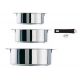 Série de 3 casseroles CRISTEL Mutine inox 16 - 18 et 20 cm