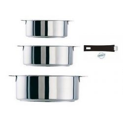 Série de 3 casseroles CRISTEL Mutine inox 16 - 18 et 20 cm