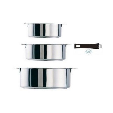 Série de 3 casseroles CRISTEL Mutine inox 16 - 18 et 20 cm