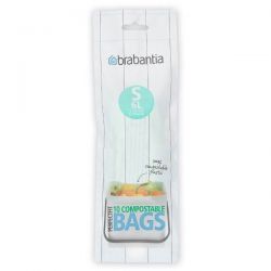 BRABANTIA Rouleau de 10 sacs poubelle compostables Code S - 6 L - Perfect Fit