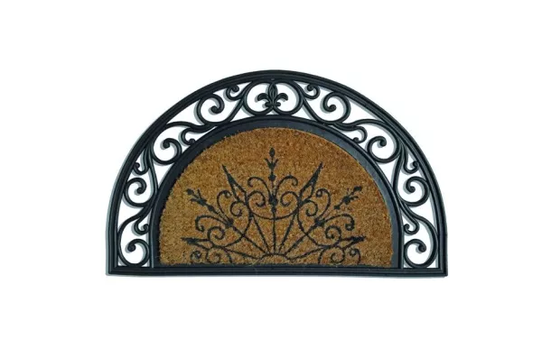 ID MAT Tapis Coral en coco forme demi-lune 45 x 75 cm