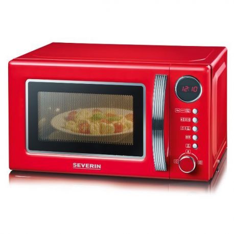 SEVERIN Combiné Micro-ondes Grill 20 L Rouge & Silver - Rétro - 7893