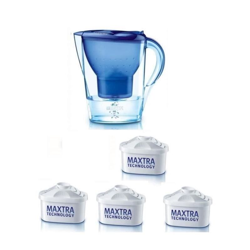BRITA Carafe 2.4 L Bleue - Marella Maxtra + 4 cartouches 1026040