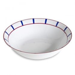 EVRARD Saladier 26 cm  Bleu et Rouge - Porcelaine Basque