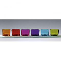 BORMIOLI Lot de 6 gobelets 22 cl Couleurs assorties - Bodega mini