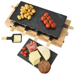 KITCHENCHEF Appareil à raclette, Grill & Crêpes 8 personnes - KCWOOD8MAXI