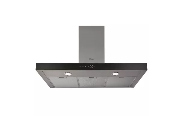 WHIRLPOOL hotte décorative 90 cm 713 m3/h inox / verre noir - AKR7591IX