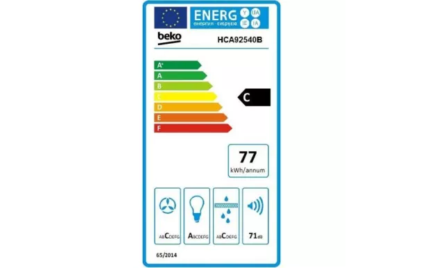 BEKO Hotte décorative 90 cm 577 m3 - HCA92540B