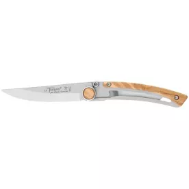 CLAUDE DOZORME Couteau de poche Manche Olivier - Liner Lock Le Thiers