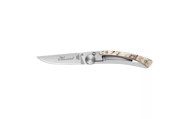 CLAUDE DOZORME Couteau de poche Manche Corne de Bélier - Liner Lock Le Thiers