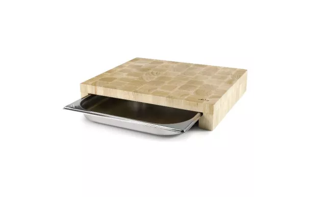 LACOR Planche à découper 41.5 x 34 x 7 cm avec bac inox 