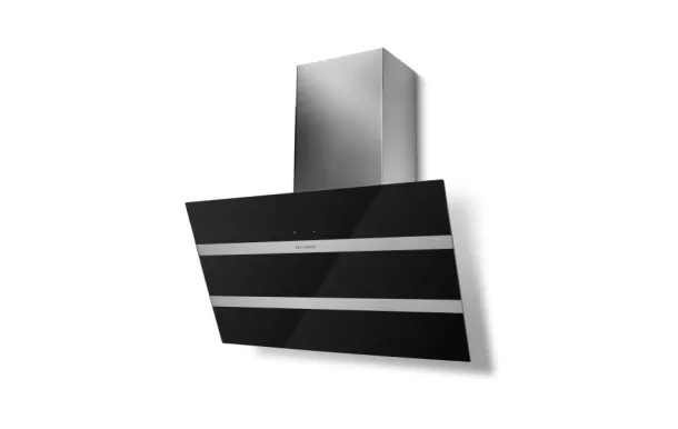 FABER Hotte décorative Steelmax 800 inox et verre noir 5513357