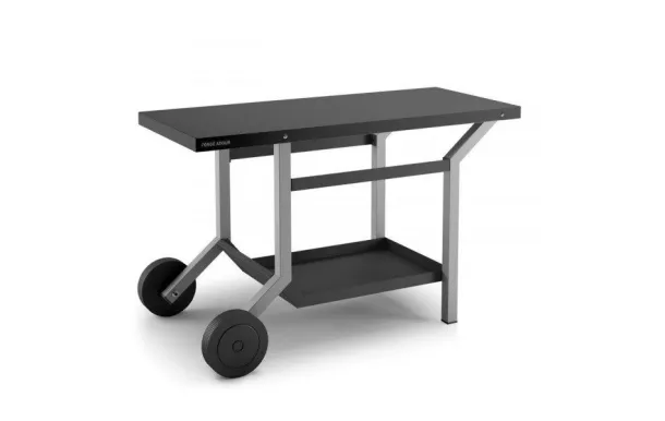 FORGE ADOUR Table roulante acier noir et gris clair mat
