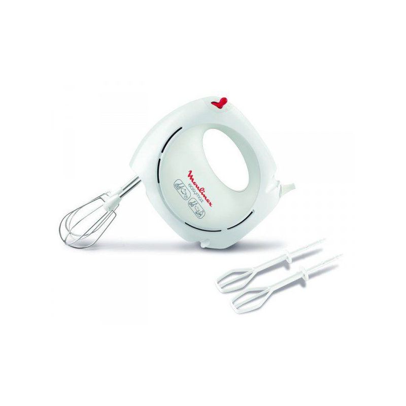 MOULINEX BATTEUR EASY MAX 200W 5VIT FOUET INOX ET PLASTIQUE BLANC