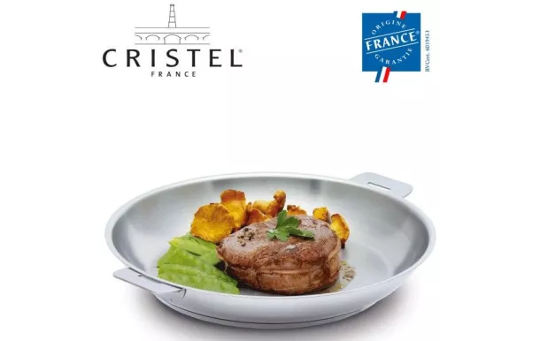  CRISTEL Poêle Mutine 24 cm en Inox crepieres sauteuses poeles inox revetue tefal pas cher
