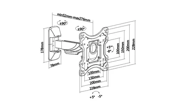 MBG FRANCE Support mural pour TV 23" à 42 " H2342/2A