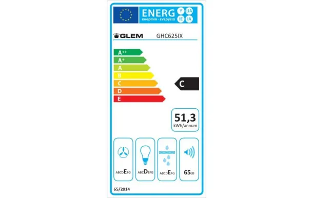 GLEM Hotte visière 60 cm 250 m3/h inox - GHC625IX