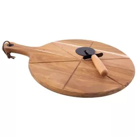 POINT VIRGULE Roulette à pizza + Planche à découper ronde 32.5 cm en acacia