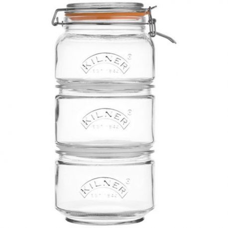 KILNER Set de 3 bocaux empilables