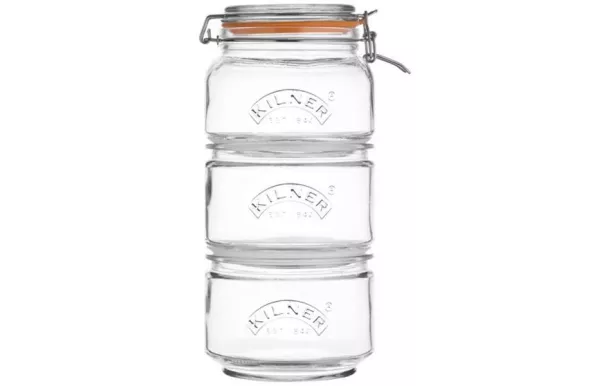 KILNER Set de 3 bocaux empilables