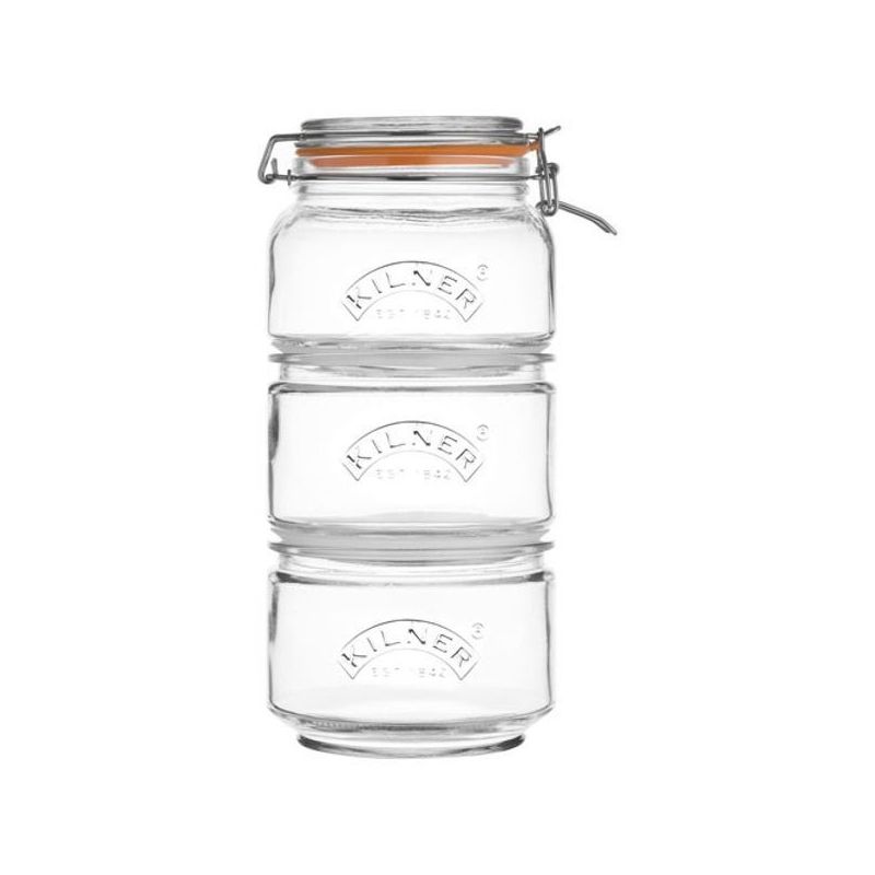 kilner set de 3 bocaux empilables